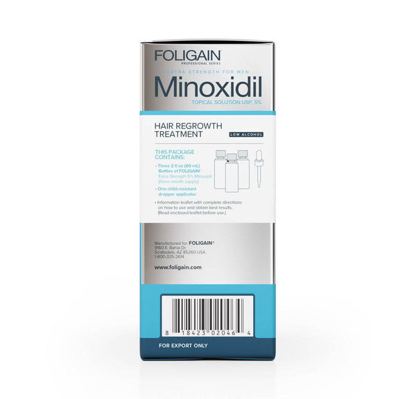 FOLIGAIN Low Alcohol Minoxidil 5% Hair Regrowth Treatment For Men 12 Month Supply - FOLIGAIN